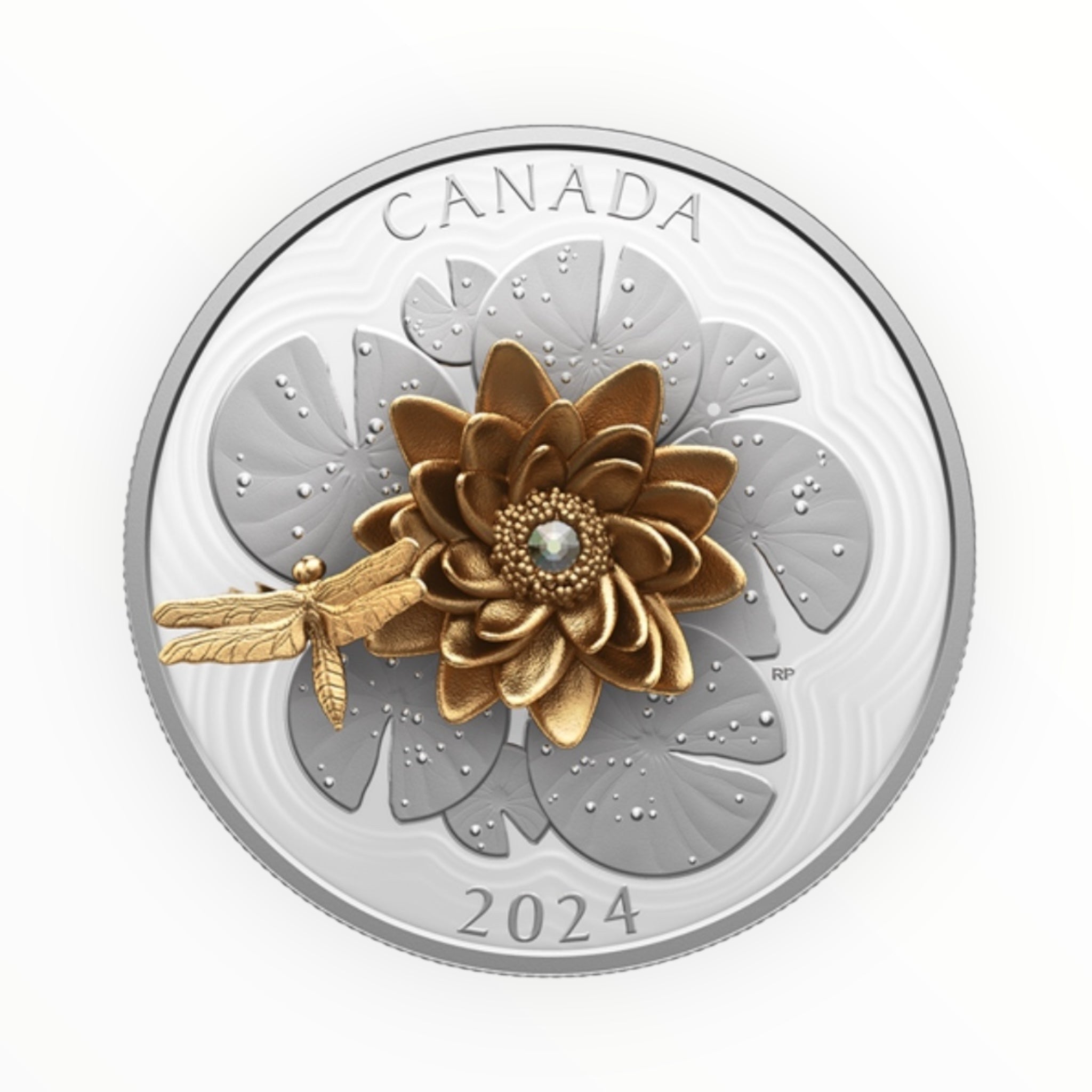 2024 Canada The Dragonfly and the Bloom 5 oz Silver Coin