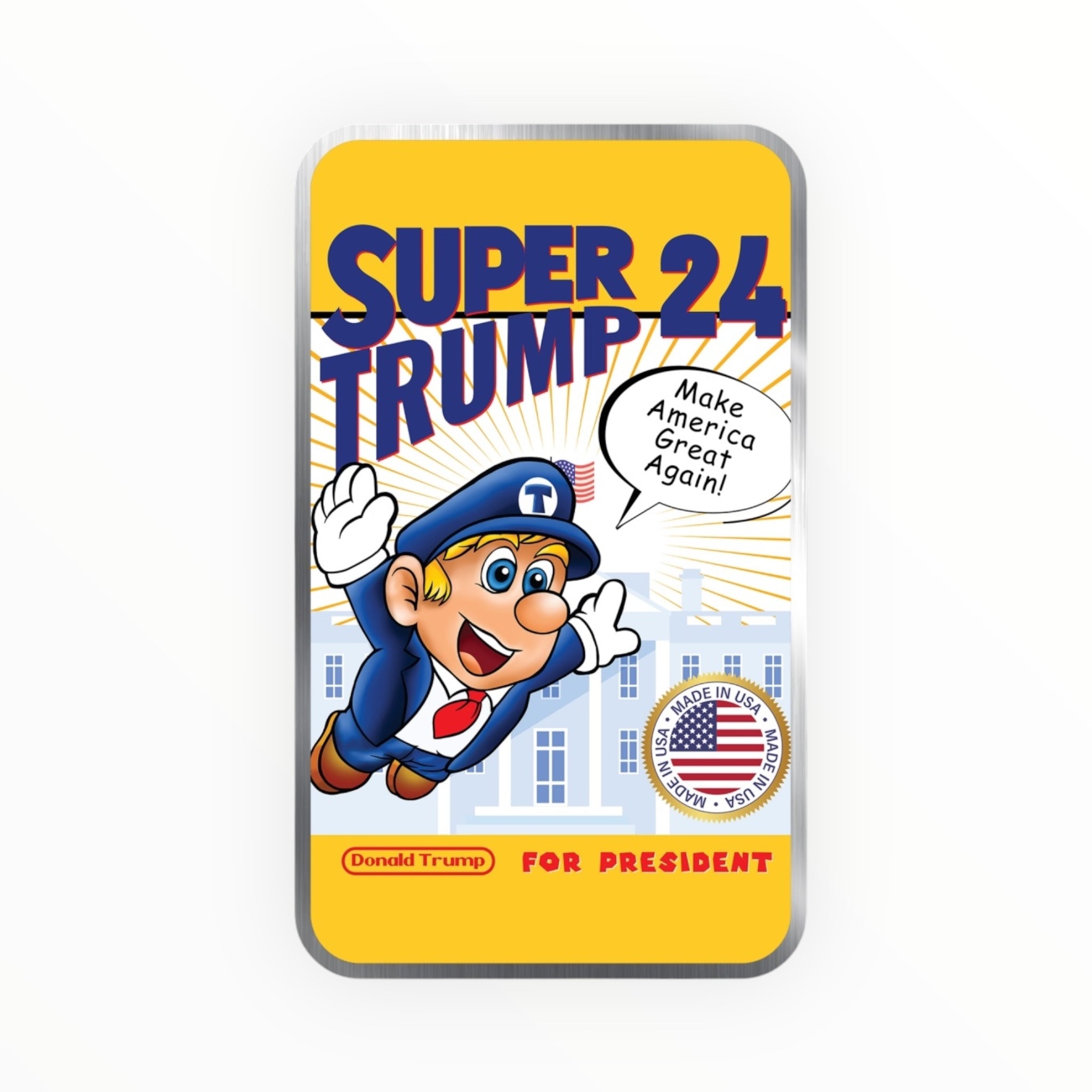 8-Bit Bullion Super Trump 3 Colorized 1 oz Silver Bar