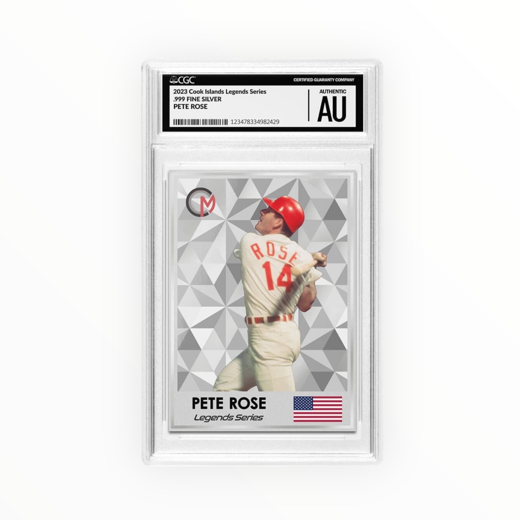 2023 3g Silver Pete Rose Legends Series - Featuring Cosmos Mint Hits Chase Cards - Limited to 1000 !!